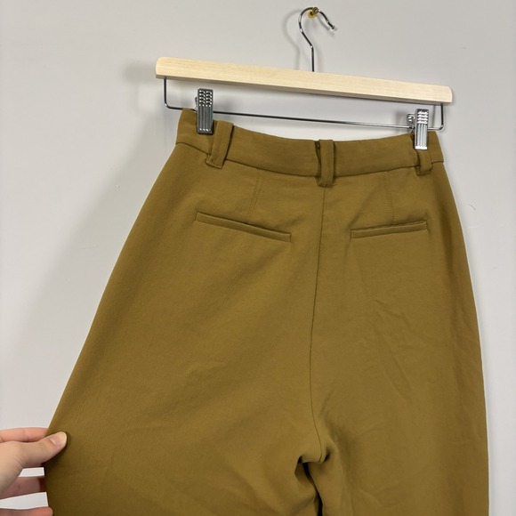 Aritzia Wilfred Gabriel Pant High Waisted Pleated Trousers Olive Green Size 2 - Picture 6 of 15
